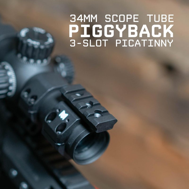 Monstrum Low Profile Piggyback Red Dot Ring Mount for Rifle Scopes | Picatinny - Image 2